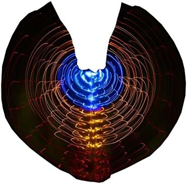 Bldance LED Isis Wings Dance Cosplay Performance with Telescopic Sticks (Blue+Yellow+Red)