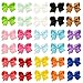 CHLONG 30pcs 4 Inches Grosgrain Ribbon Hair Bow Clips Set for Girls Toddlers Kids Teens 15 Color (4inch-30pcs)