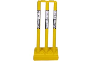 SS Cricket Full Size Plastic Stumps incudes 3 Stumps with 1 Base and 2 bails (Adult and Junior Size)