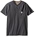 Carhartt Men's Force Delmont Short Sleeve Henley T-Shirt (Regular and Big & Tall Sizes), Carbon Heather, Large