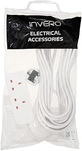 Invero 2 Gang Double Socket Extension Lead 10M Cable 13A White BS1363/A UK Plug view 8