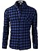 H2H Mens Casual Slim Fit Thermal Button-down Check Patterned Shirts With Pocket