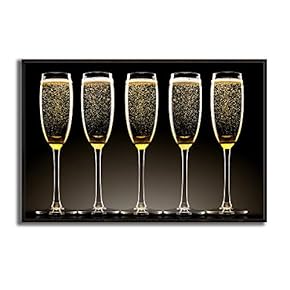 Framed Canvas Wall Art Wine Cups Canvas Prints Home Artwork Decoration for Living Room,Bedroom - 16x24 inches