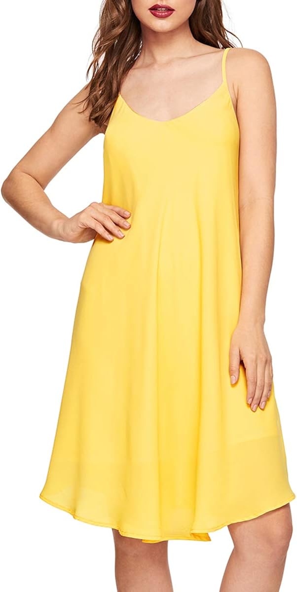 yellow spaghetti strap sundress