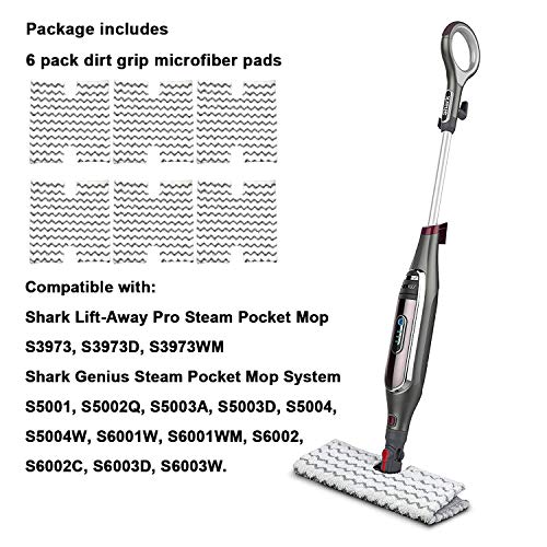 6 Pack Steam Mop Pads Replacement P184WQ for Shark LiftAway Pro