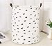 Mvchifay Large Canvas Toy Bag Round Laundry Tote Basket with Leather Handle Collapsible Gift Bag for Baby Clothes Home Decor (Mountain)