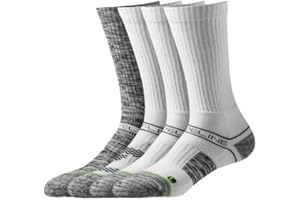 Strideline Eco Crew Socks 4-Pack for Men & Women – Made in USA, Sustainable Cotton, Cushioned Arch Support, Odor Resistant