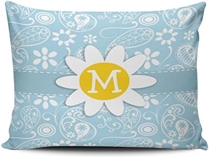Boitty Pillow Case Light Baby Blue Paisley Daisy Pillowcases Personalized Decorative Cute Throw Pillow Covers Cases Rectangular Boudoir 12x20 Inches One Side
