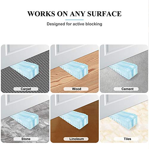 4 Pack Rubber Door Stopper Door Stop Wedge, Keeps Doors Open, No