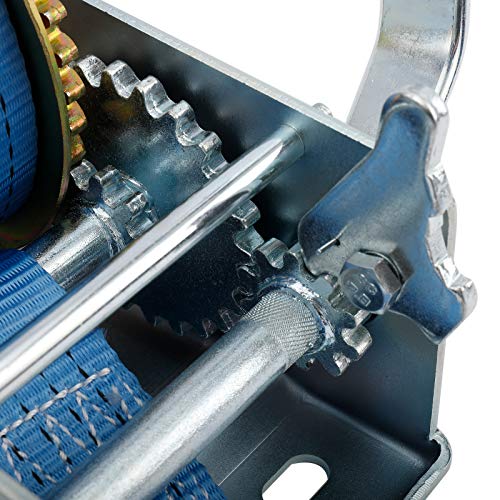 BTSHUB 2500lbs/1134kg Hand Winch with Hook, Heavy Duty Hand Gear Winch, Polyester Strap with Hook, for ATV Boat - Image 6