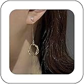 Vacaonio Bohemia Hollow Circle Drop Earrings Circle Hoop Dangle Earrings Gold Multi Circle Hoop Earrings Long Open Circle Earrings Geometric Earrings Jewelry for Women