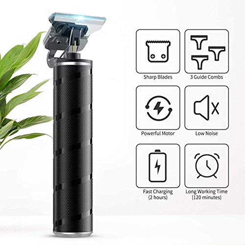 Tagliacapelli Uomo Professionale,Elettrico Professionale Trimmer Taglierina,Macchina per Barba,USB Ricaricabile Hair Trimmer T-Outliner Tagliacapelli con 3 Pettini per Bambini,Adulti,e Barbiere