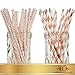 Elegant Occasions Rose Gold Party Supplies - Curated Event Decor Set with Sequin Table Runner, 100x Eco-Friendly Rose Gold Straws, Rose Gold Confetti Decorations and 50x Disposable Rose Gold Napkins