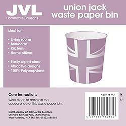 JVL Union Jack Flag Waste Paper bin 25x26.5cm