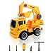 QuadPro Excavator Take Apart Toys Car Friction Powered Inertia Engineering Vehicles Take-A-Part Truck Tools Construction Toy for Kids Boys and Girls