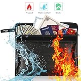 Fireproof Document Bag - Money Bag Non-Itchy Silicone Coated Water Resistant Envelope Pouch Bag Fireproof Safe Storage for Cash, Documents, Jewelry, and Passport