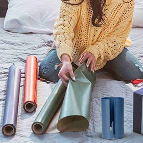 JUSHOOR Gift Wrapping Paper Cutter, Kraft Craft Paper Roll Sliding Line Cut Trimmer for Christmas Birthday, Easy Quick, Creative Sliding Paper Roll Cutter, 2 Pack - Thumbnail 4