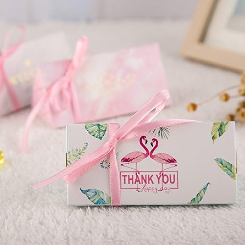 WPPOWER Chocolate Wedding Party Supplies Flamingo European Triangle Candy Box Gift Bag Romantic Creativity(Pack Of 10) (Pink Flamingo, L)