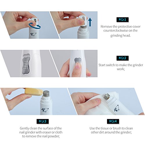 L&W BROS Dog Nail Grinders for Dogs & Cats Trimming Nails , Convenient Design with Two Batteries