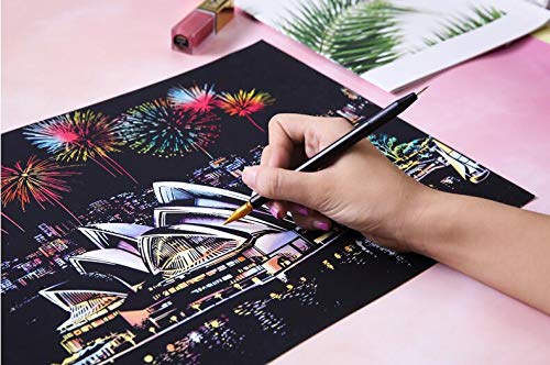 image for Pobec Scratch Color Pen, Scratch Art Tools, Scratch Paper Pens Colorin