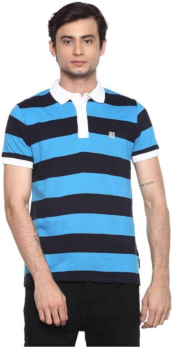 Buy FCUK Mens Stripe Polo TShirt(Blue)_205956668P at Amazon.in