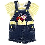 Sesame Street Elmo Baby Girls Tee and Shortall Set