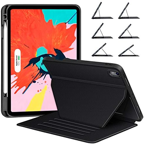 iPad Pro 11 Case 2018 - Support Pencil Charging with Strong Magnetic, Ultra Slim Smart Case with Auto Sleep/Wake, Full-Body Rugged Kickstand Protective Case for iPad Pro 11 inch 2018 Release (Black)