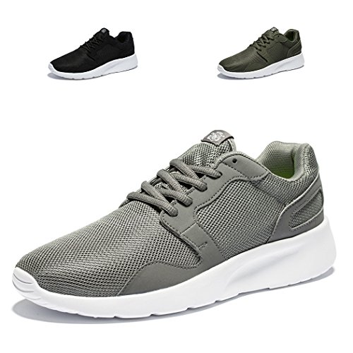Needbo NDB Men's Women's Lightweight Walking Sneakers Flexible Sport Running Shoe,8 D(M) US/EU 41 M,Gray