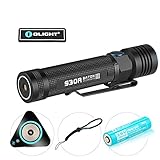 Bundle : olight s30r iii baton poweful 18650 3500mah rechargeable flashlight searchlight cree led 1050 lumens edc pocket light usb cable and charging dock (charger) with olight patch
