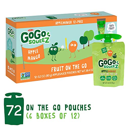 GoGo squeeZ Applesauce on the Go, Apple Mango, 3.2 Ounce (Pack of 72