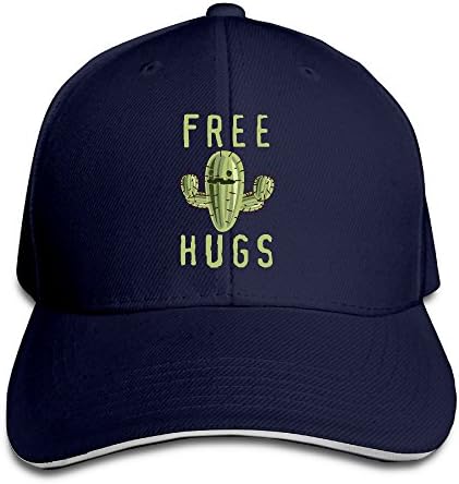 EVALY Cute Adult Free Hug Cartoon Cactus Hip Hop Caps Navy