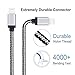 Charging Cord, Marchpower Durable Nylon Braided Charging Wire Fast Charging & Syncing Lightning to USB Cable for iPhone 7 6s 6Plus 6 5s 5c 5 iPad Pro Air iPod 2 Pack 6FT (Silver Black)