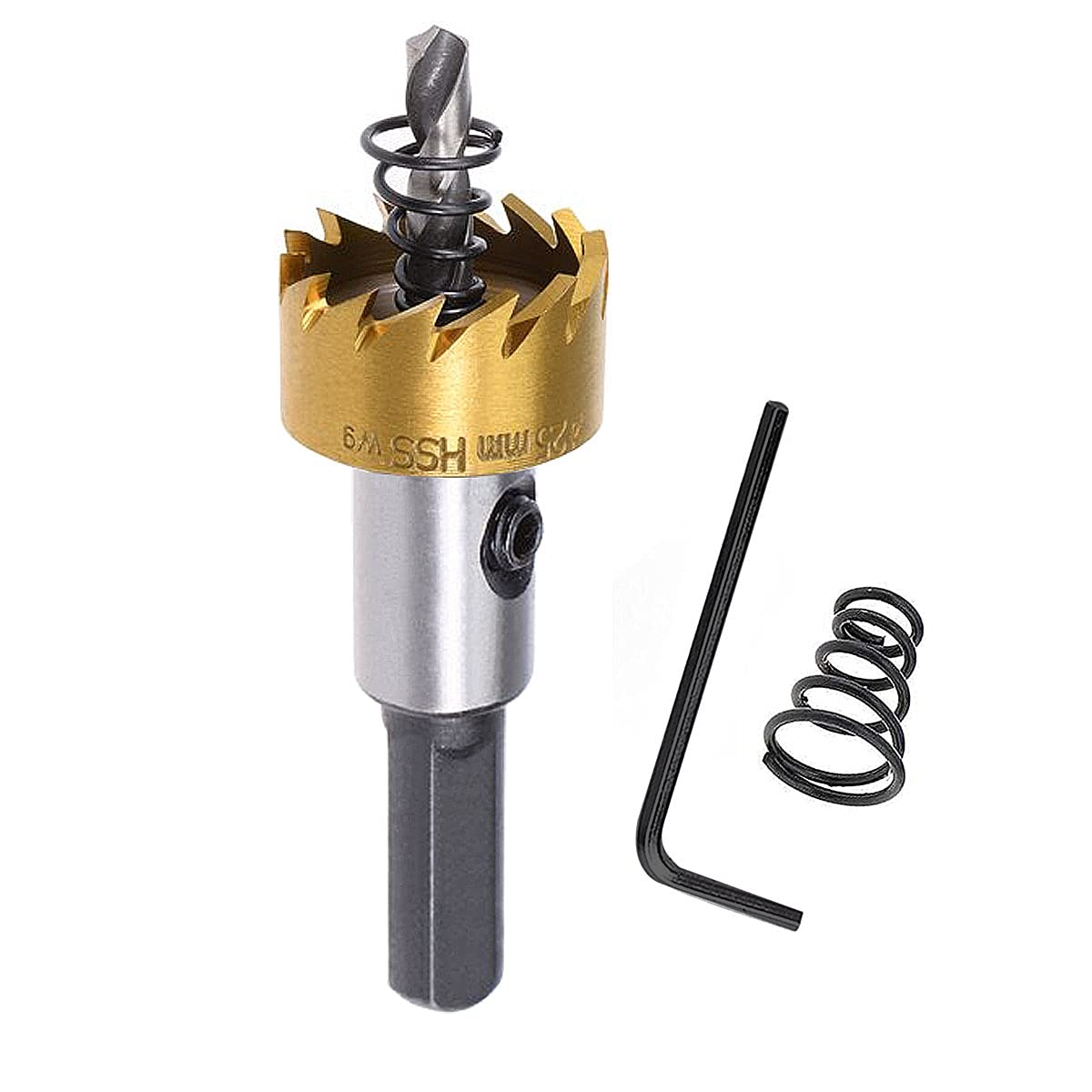 SagaSave 25MM Carbide High Speed Steel Drill Bits Hole Cutter, Heavy Duty Titanium-Plated Hole Saw for Stailess Steel, Metal, 0.98inch 1PCS