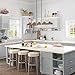 LNC Kitchen Light Fixtures, Farmhouse Chandelier Over Island in Rustic Wood and Metal, Glass Pendant for Dining Room