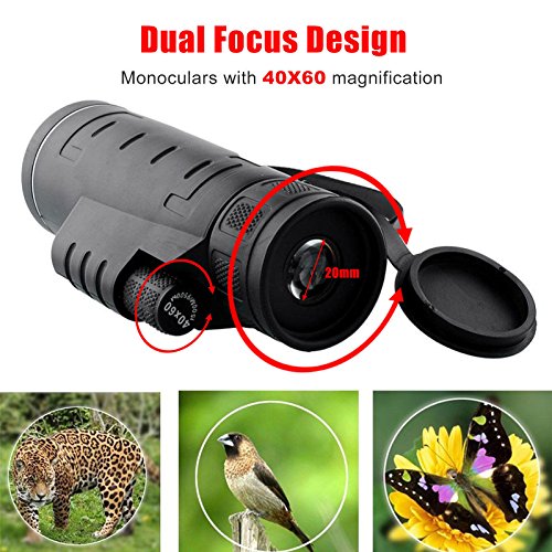 image for XPXKJ Monocular Telescopes, 40x60 Dual Focus Waterproof Spotting Scope
