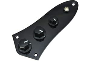 KAISH Fully Loaded Control Plate Pre-Wired Control Plate with Wiring Harness for Jazz J Bass Black
