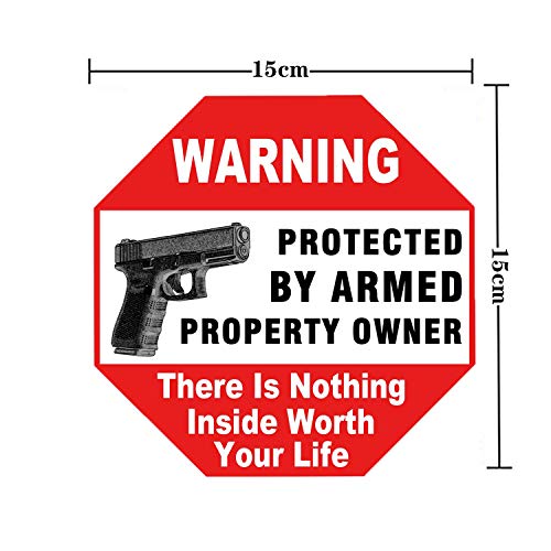 YTFGGY Warning Signs-10 Pack Gun There is Nothing Here Worth Your Life-Protected by Armed Property Owner Sign Indoor & Outdoor Use, Home & Business Security-UV Proof&Waterproof