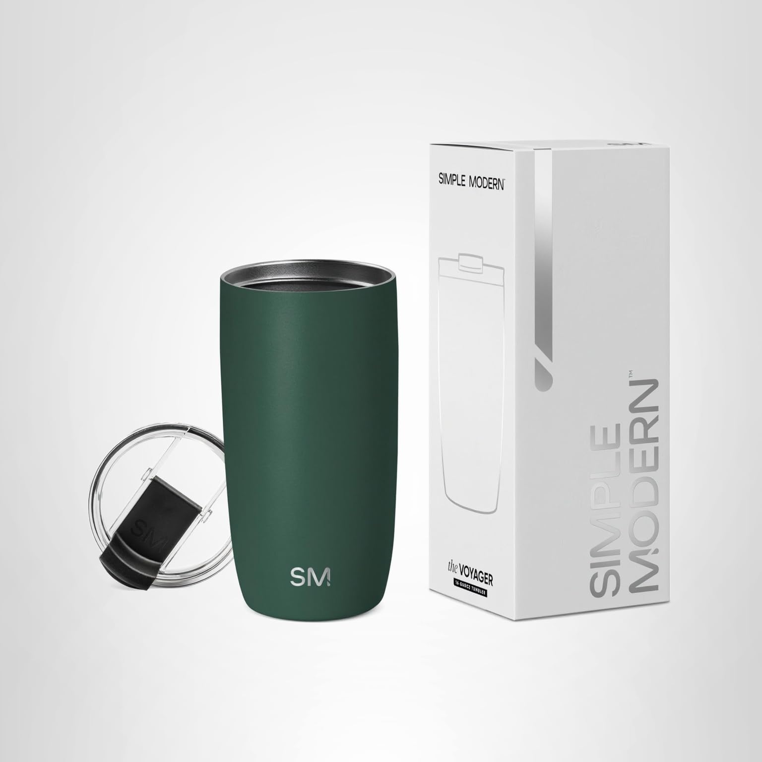 Simple Modern Travel Coffee Mug Tumbler with Flip Lid | Insulated Stainless Steel Iced Coffee Cup | Gifts for Women & Men | Voyager Collection | 470ml | Forest