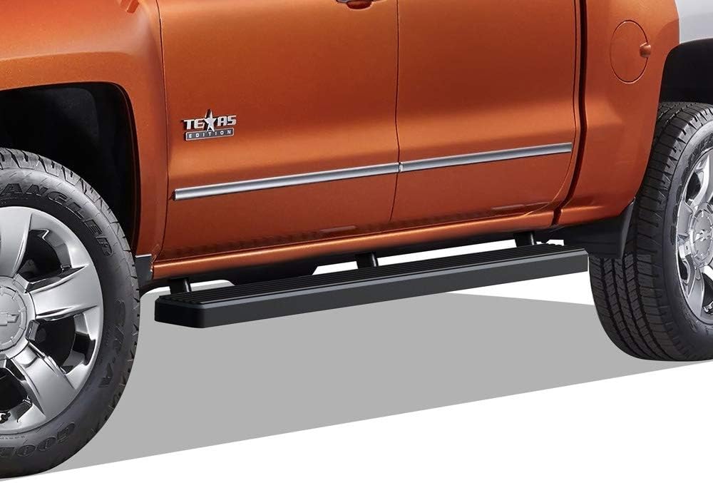 Running Boards For 2007-2018 Chevy Silverado GMC Sierra Crew Cab - Black 8 Bracket Design