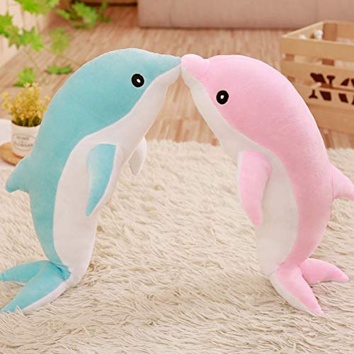 Surakey Kuscheltier Delfin 50 cm - Süße Delfin Plüschtier, Stofftier Delfin Kissen Puppen Spielzeug Geschenke für Kinder Mädchen Jungen Freunde, Blau – Bild 3