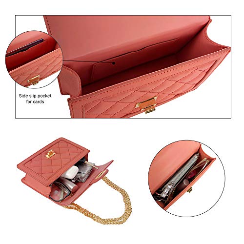 SG SUGU Small Quilted Crossbody Bag, Trendy Designer Shoulder Bag, Phone Wallet Purse for Women