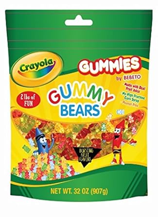 Crayola 2lb Bag Assorted Gummy Flavors Gummy Bears Jamnauldathaw