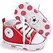 Unisex Baby Girls Boys Canvas Shoes Soft Sole Toddler First Walker Infant Sneaker Newborn Crib Shoes(Red,12-18Month)