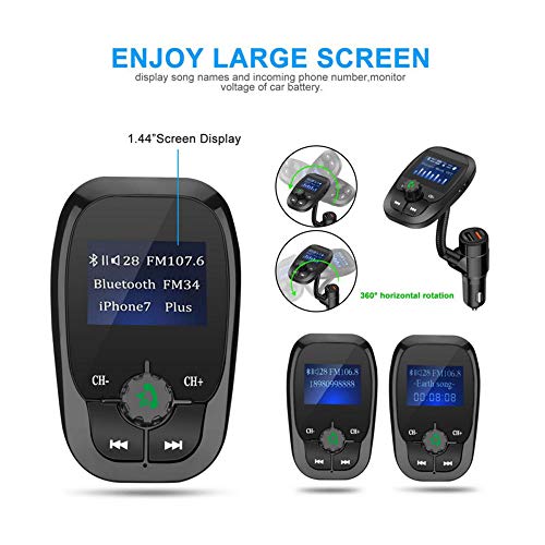USHOT Wireless Car FM Transmitter Wireless Radio Adapter QC3.0 USB Charger Mp3 Player