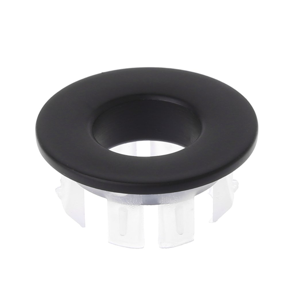 JOYKK Bathroom Basin Faucet Sink Overflow Cover Brass Six-foot Ring Insert Replacement - Black