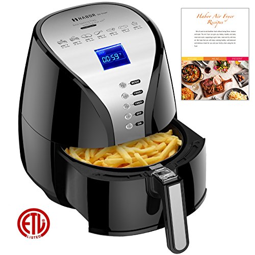 Air Fryer, Habor 3.8 Qt Healthy Electric Air Fryers with 80 Less Fat