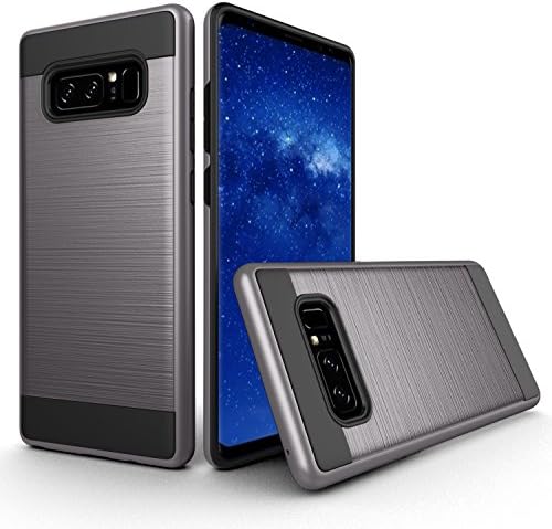 Casemetics Classic Series - Galaxy Note 8 Case Flexible Rubberized Shielding Armored with Hard Skeleton for Samsung Galaxy Note 8 Phone - 2017 (Gray)