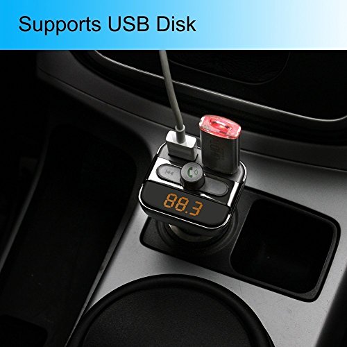 FM Transmitter Wireless Bluetooth FM Transmitter Car Kit Radio Receiver with 5V/2.1A USB Charger Output Support USB Flash Driver and Micro SD Card with AUX