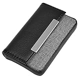 MaxGear Business Card Case Fashion PU Leather Business Card Holder with Magnetic Shut, Holds 25 Business Cards, Black