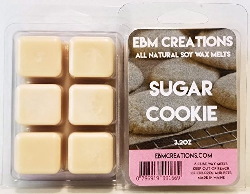 Sugar Cookie - Scented All Natural Soy Wax Melts - 6 Cube Clamshell 3.2oz Highly Scented!